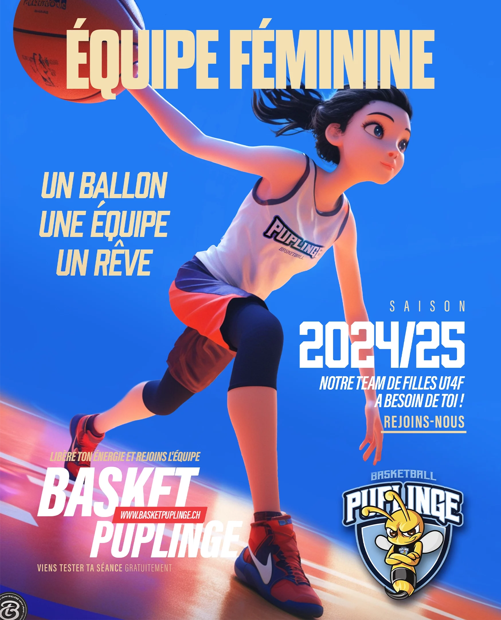 identité visuelle Basketball Club Puplinge flyer