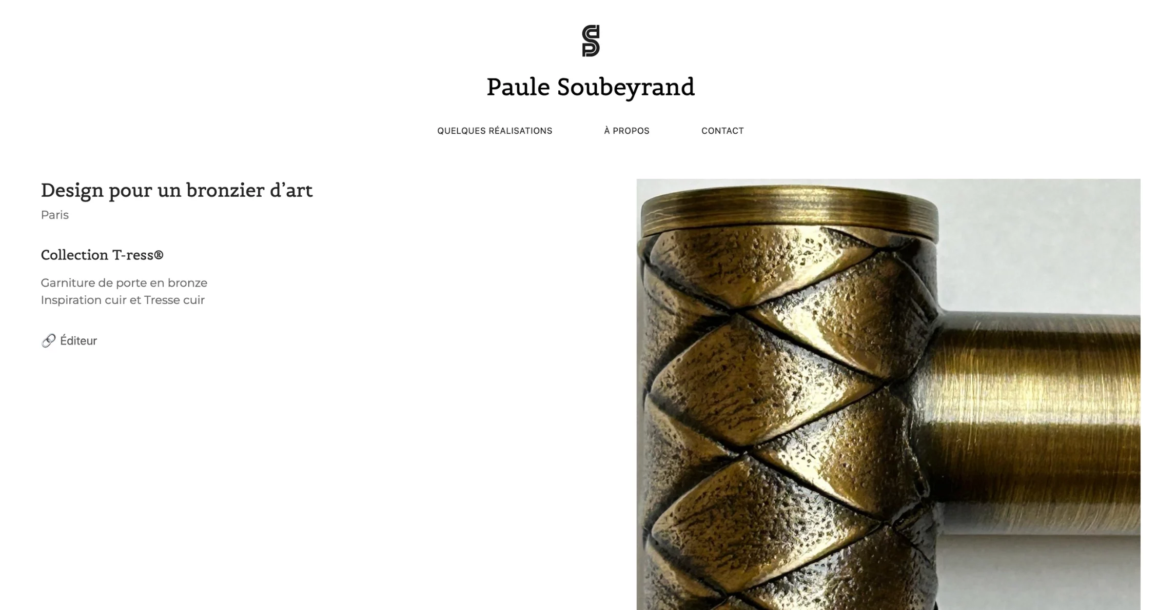 Exemple de page intérieure du site de Paule Soubeyrand présentant un projet d’architecture