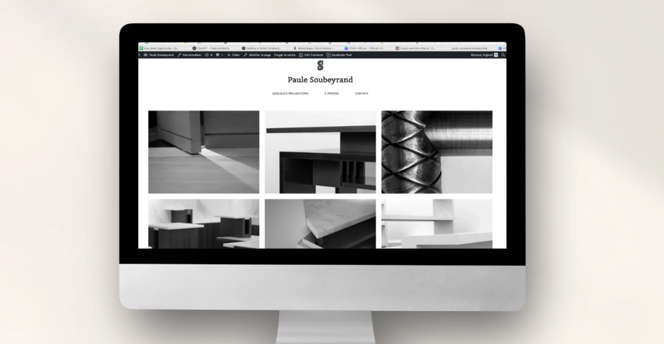 Capture d’écran de la landing page du site de Paule Soubeyrand affichée sur un ordinateur